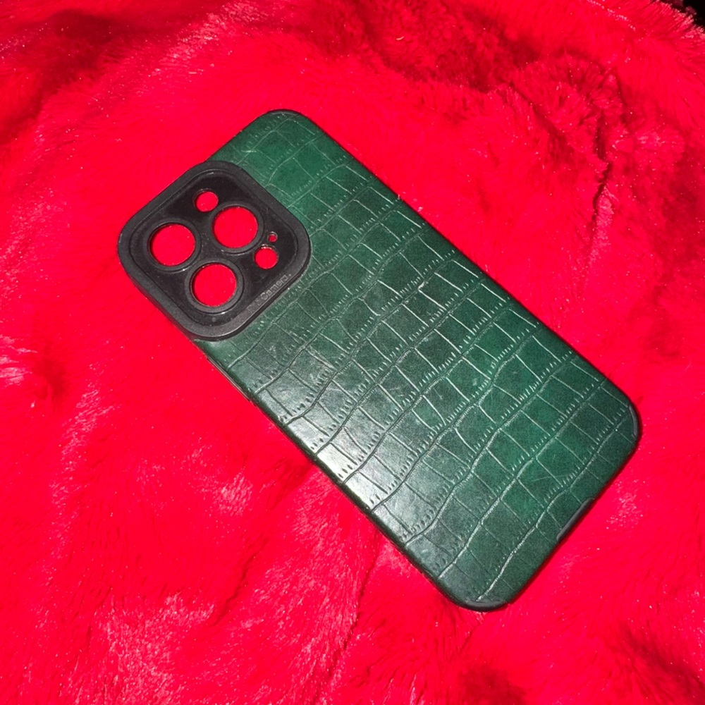 Green Crocodile Pattern Phone Case